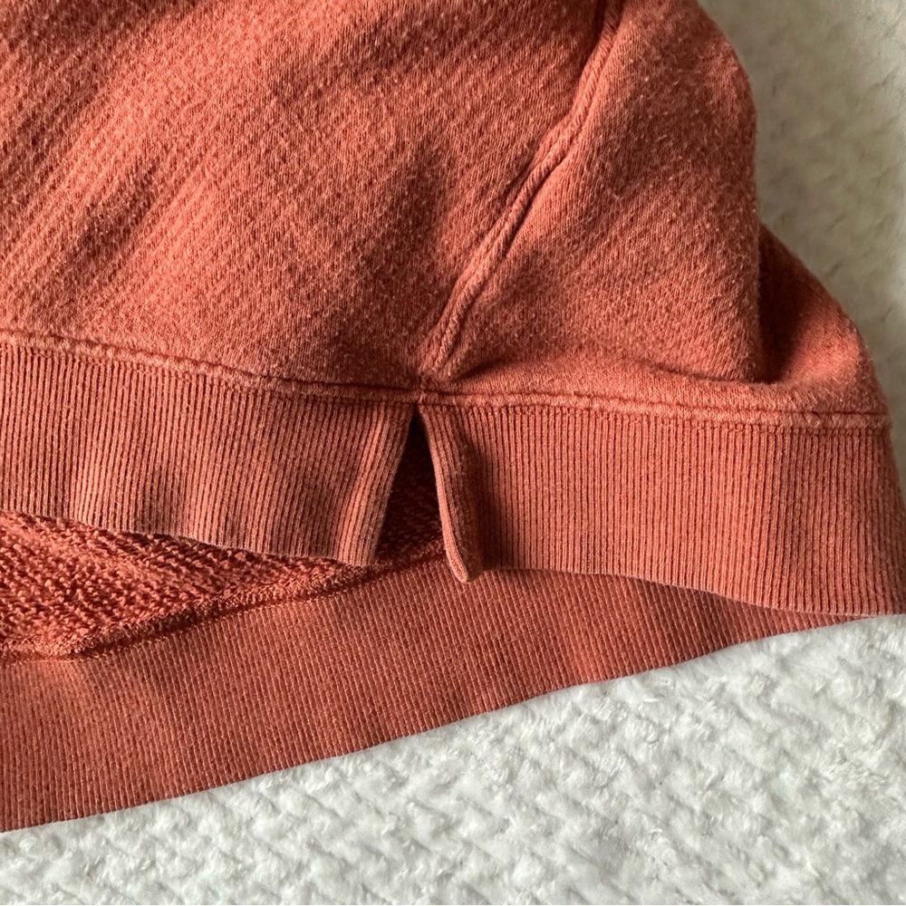 Madewell MWL Airyterry Hoodie Sweatshirt size small, heather weathered brick red - Picture 7 of 10